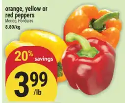 Marché Adonis Orange, yellow or red peppers offer