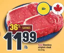Marché Adonis Halal Boneless striploin steak offer