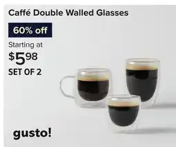 Linen Chest Caffé Double Walled Glasses offer