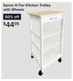 Linen Chest Sanco 4-Tier Kitchen Trolley with Wheels offer