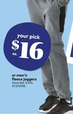 Giant Tiger men's fleece joggers offer