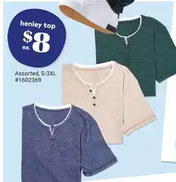 Giant Tiger henley top offer