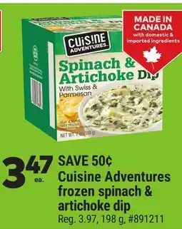 Giant Tiger frozen spinach & artichoke dip offer