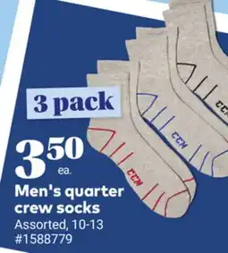 Giant Tiger Men's quarter crew socks offer