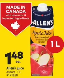 Giant Tiger Allen's juice offer