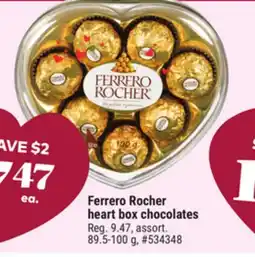 Giant Tiger Ferrero Rocher heart box chocolates offer