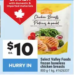 Giant Tiger Select Valley Foods Frozen Boneless Chicken Breasts offer