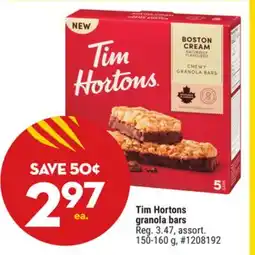 Giant Tiger Tim Hortons granola bars offer