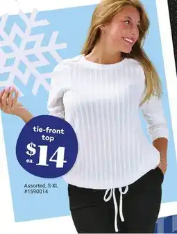 Giant Tiger tie-front top offer