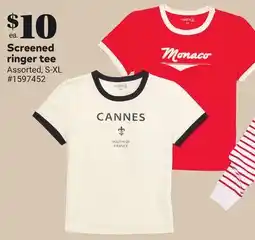 Giant Tiger Screened ringer tee offer