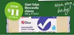 Giant Tiger Giant Value Mozzarella cheese offer