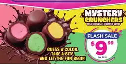 Showcase MYSTERY CRUNCHERS MILK CHOCOLATE COVERED CANDY offer