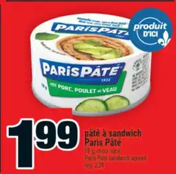 Super C PÂTÉ À SANDWICH PARIS PÂTÉ | PARIS PÂTÉ SANDWICH SPREAD offer
