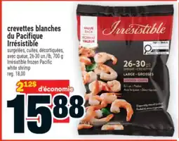 Super C crevettes blanches du Pacifique Irrésistible | Irrésistible frozen Pacific white shrimp offer