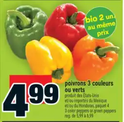 Super C poivrons 3 couleurs ou verts | 3 color peppers or green peppers offer