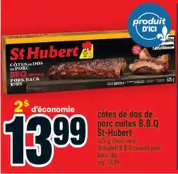 Super C CÔTES DE DOS DE PORC CUITES B.B.Q ST‑HUBERT | ST‑HUBERT B.B.Q COOKED PORK BACK RIBS offer
