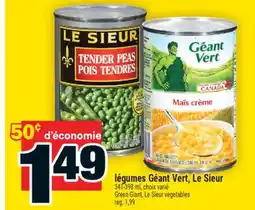 Super C légumes GéantVert, LeSieur | GreenGiant, LeSieur vegetables offer