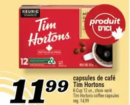 Marché Richelieu CAPSULES DE CAFÉ TIM HORTONS | TIM HORTONS K-CUP offer