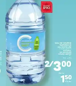 Marché Bonichoix COMPLIMENTS NATURAL OR DISTILLED SPRING WATER offer