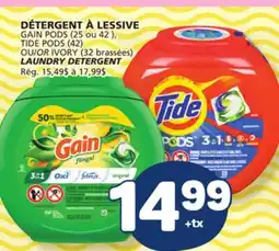 Marché Bonichoix GAIN PODS (25 or 42 ), TIDE PODS (42) OR IVORY (32 ) LAUNDRY DETERGENT offer