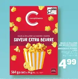Marché Bonichoix COMPLIMENTS MICROWAVE POPPING CORN offer
