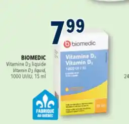 Familiprix Biomedic oral liquid vitamin D3 offer