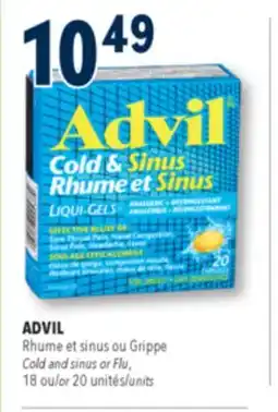 Familiprix ADVIL Cold and sinus or Flu, 18 or 20 units offer