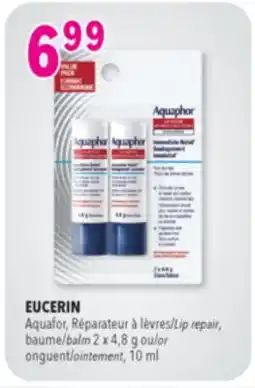 Familiprix EUCERIN Aquafor, Lip repair, balm 2 x 4,8 g or ointment, 10 ml offer