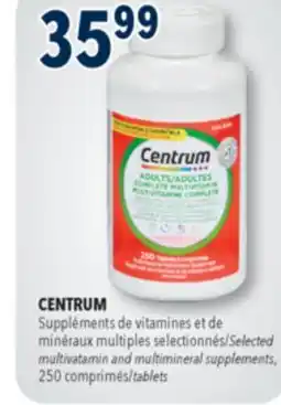 Familiprix CENTRUM, selected multivatamin and multimineral supplements, 250 tablets offer