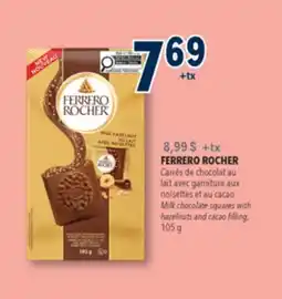 Familiprix Ferrero Rocher milk chocolate squares with hazelnut & cocoa filling offer