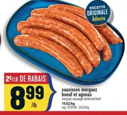 Marché Adonis Saucisses merguez boeuf et agneau merguez | Sausages lamb and beef offer