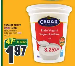 Marché Adonis YOGOURT NATURE HALAL CEDAR | CEDAR PLAIN YOGURT HALAL offer