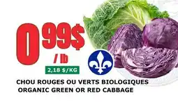 Marches Tau CHOU ROUGES OU VERTS BIOLOGIQUES offer