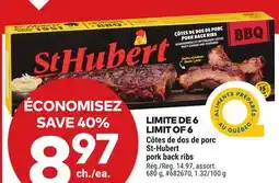Giant Tiger St-Hubert pork back ribs offer