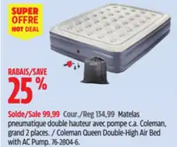 Canadian Tire Coleman Queen Double-High Air Bed with AC Pump offer