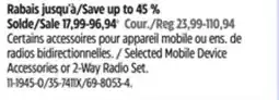 Canadian Tire Bluehive Selected Mobile Device Accessories or 2-Way Radio Set offer