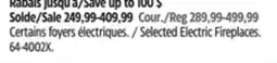 Canadian Tire Selected Electric Fireplaces offer