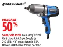 Canadian Tire MASTERCRAFT 1⁄2˝ Impact Wrench, 7.5A offer