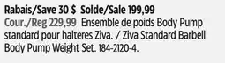Canadian Tire Ziva Standard Barbell Body Pump Weight Set offer