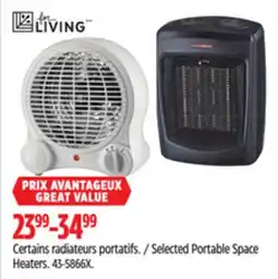 Canadian Tire For Living, Selected Portable Space Heaters offer