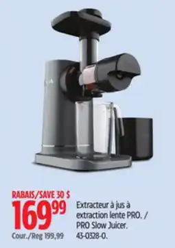 Canadian Tire PRO Slow Juicer offer