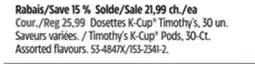 Canadian Tire Timothy's K-Cup Pods offer