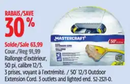 Canadian Tire Mastercraft 50´ 12/3 Outdoor Extension Cord offer