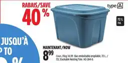 Canadian Tire 72L Stackable Nesting Tote offer
