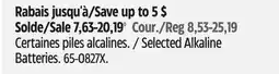 Canadian Tire Selected Alkaline Batteries offer