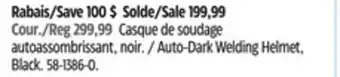 Canadian Tire Lincoln Electric Auto-Dark Welding Helmet, Black offer