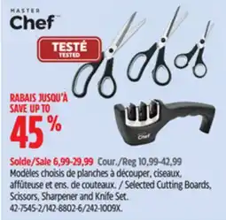 Canadian Tire MASTER Chef Selected Cutting Boards, Scissors, Sharpener and Knife Set offer