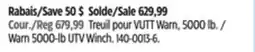 Canadian Tire Warn 5000-lb UTV Winch offer