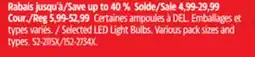 Canadian Tire Selected LED Light Bulbs offer