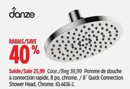Canadian Tire 8˝ Quick Connection Shower Head, Chrome offer